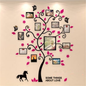 Open image in slideshow, Acrylic 3D Removable Family Photo Frame Tree Wall Stickers - kandcspot
