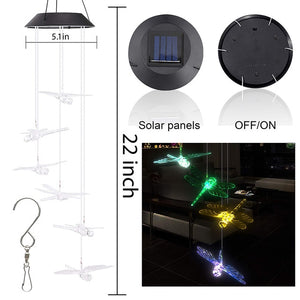 Open image in slideshow, Solar Powered LED Hummingbird Wind Chime - kandcspot
