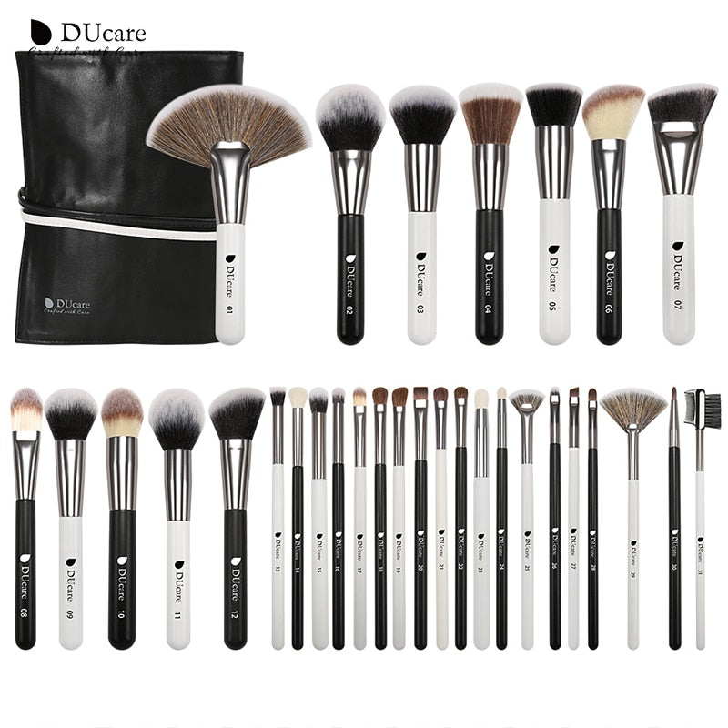 DUcare 31PCS Makeup Brushes with Bag Natural goat hair - kandcspot